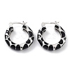 Ring Rack Plating Brass Enamel Hoop Earrings for Women KK-Z038-10P-1