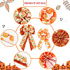 4Pcs 2 Style Pumpkin Pattern Ployester Bowknot Display Decoration DIY-CA0004-37-6