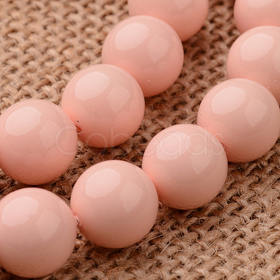 Polished Round Grade A Shell Pearl Bead Strands BSHE-M027-6mm-10-1