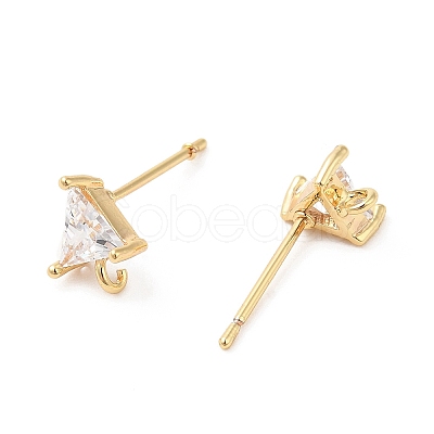Brass Stud Earring Findings KK-F855-23G-1