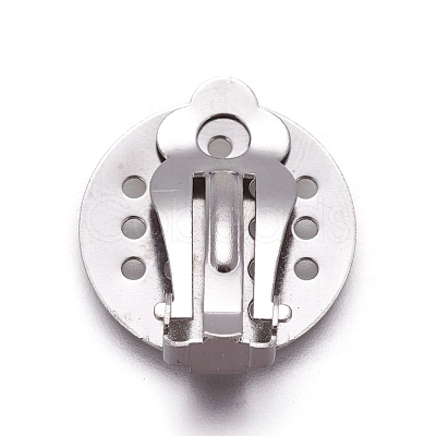 Tarnish Resistant Stainless Steel Clip-on Earring Findings X-STAS-L207-18P-1