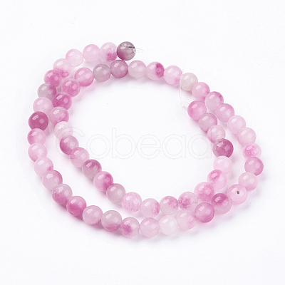 Two Tone Natural White Jade Bead Strands G-R165-6mm-M1-1