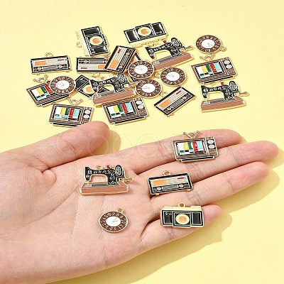 25Pcs 5 Styles Alloy Enamel Pendants ENAM-FS0003-14-1