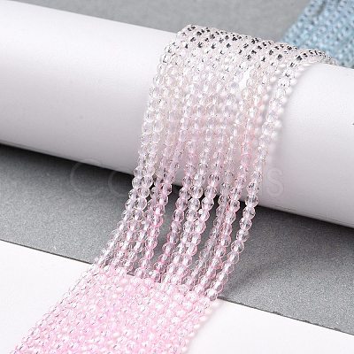 Transparent Gradient Color Glass Beads Strands GLAA-G101-2mm-06-1