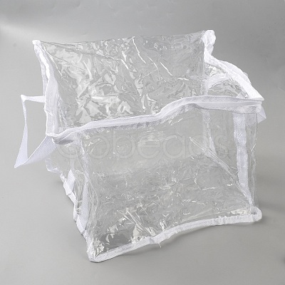 Transparent PVC Plastic Packing Bags with Handles ABAG-WH0045-73-1