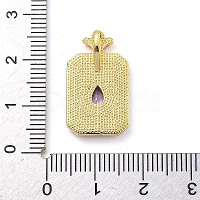 Brass Micro Pave Cubic Zirconia Pendants FIND-Z044-04A-1