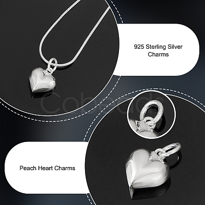 925 Sterling Silver Peach Heart Charms FIND-PH0021-55B-1