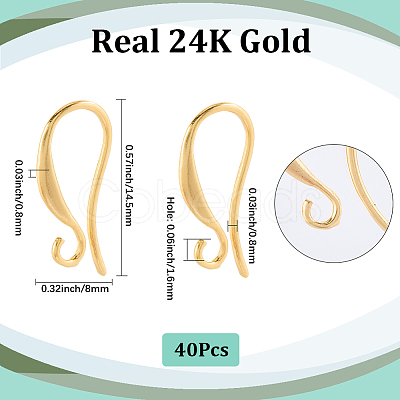 40Pcs Brass Earring Hooks KK-SC0006-53G-1