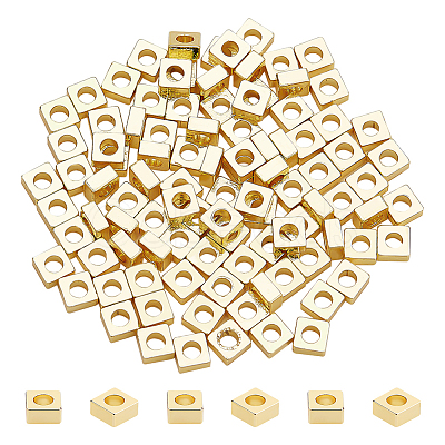 BENECREAT 100Pcs Brass Spacer Beads KK-BC0012-54B-1