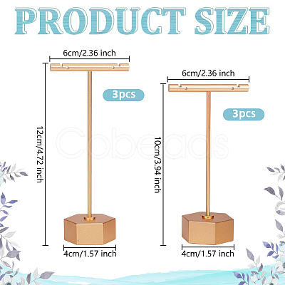 6 Sets 2 Styles Alloy T Bar Single Dangle Earring Display Stands EDIS-DR0001-12-1