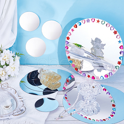 12Pcs 3 Styles  Flat Round Acrylic Self-Adhesive Mirror Wall Stickers AJEW-NB0007-07B-1