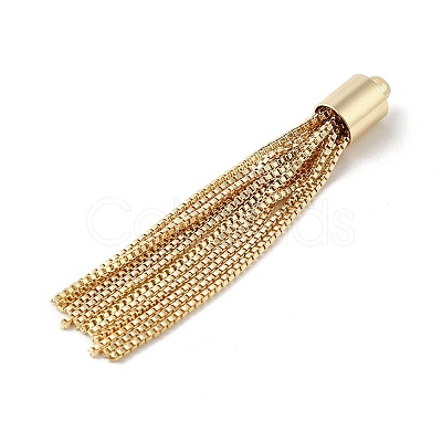 Brass Box Chains Tassels Pendant KK-K276-02G-1