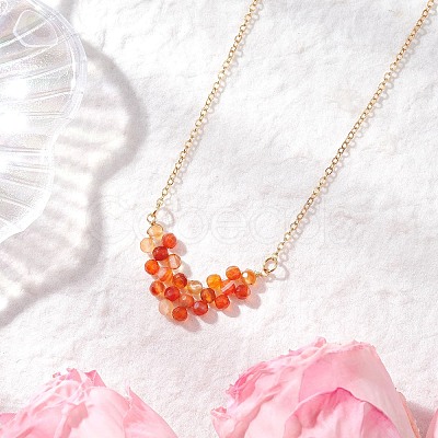 3Pcs 3 Styles Natural Green Aventurine & Amethyst & Carnelian Faceted Round Beaded Arrow Pendant Brass Cable Chain Necklaces NJEW-TA00207-1