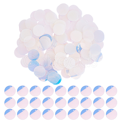 Iridescent PVC Paillette/Sequins Pendants PVC-GO0001-02B-1