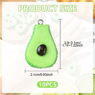 10Pcs Resin Pendants RESI-YW0004-09-1