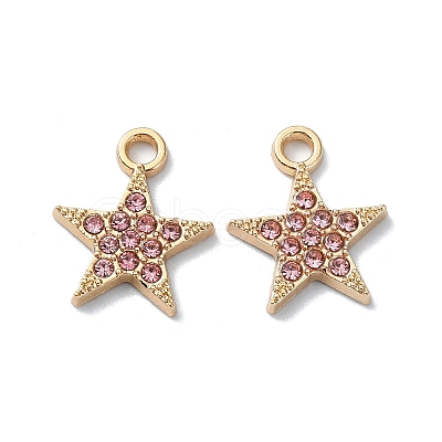 Alloy Rhinestone Pendants RB-P037-01G-02-1