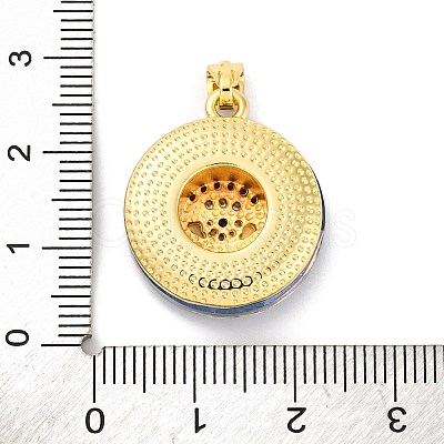 Brass Pendants with Cubic Zirconia and Glass KK-D536-21G-02-1