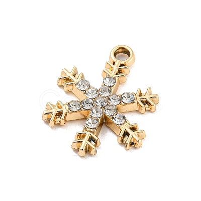 UV Plating Alloy Rhinestone Pendants PALLOY-D026-17G-1