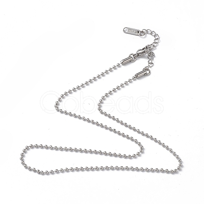Non-Tarnish 304 Stainless Steel Ball Chain Necklace for Men Women NJEW-K245-017A-1