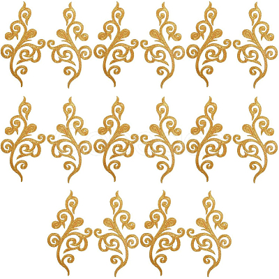 8 Pairs Ethnic Style Flower Pattern Computerized Embroidery Appliques PATC-GF0001-84B-1