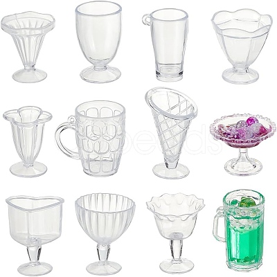 28pcs 14 style Plastic Mini Sundae Cups KY-OC0001-16-1
