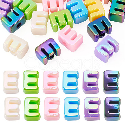 20Pcs UV Plating Opaque Acrylic European Beads OACR-TADJ0001-16E-1