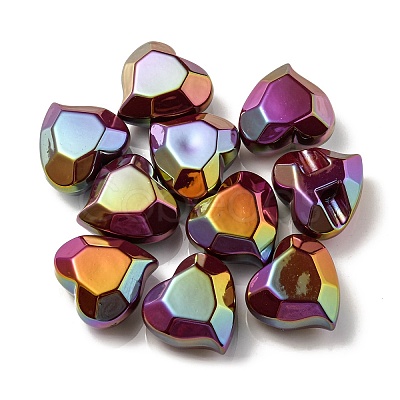 UV Plating Rainbow Iridescent Acrylic Beads OACR-P010-03C-1