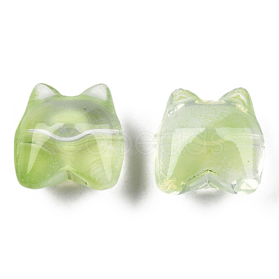 Transparent Spray Painted Glass Beads GLAA-N035-034-C03-1