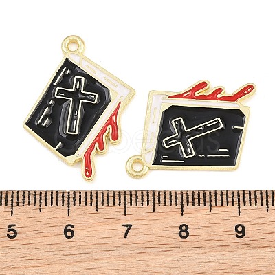 Alloy with Black Enamel Pendants AL-CBA2919-02G-12-1