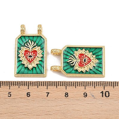 Brass Enamel Pendants KK-B157-28C-G-1