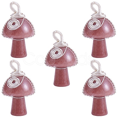 Natural Strawberry Quartz  Pendants PALLOY-SW0004-02-1