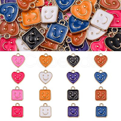 64Pcs 16 Style Alloy Enamel Charms ENAM-SZ0002-56-1