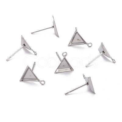Non-Tarnish 304 Stainless Steel Stud Earring Settings STAS-J032-10-1
