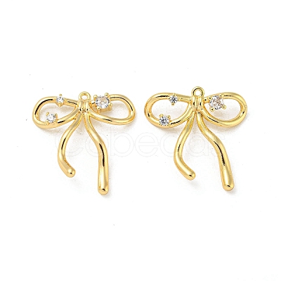 Brass Micro Pave Clear Cubic Zirconia Pendants KK-H460-55G-1