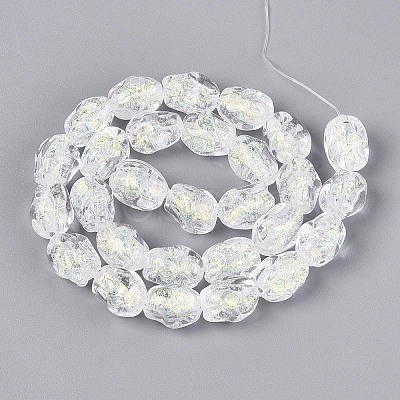 Handmade Foil Glass Beads Strands FOIL-N033-02H-1