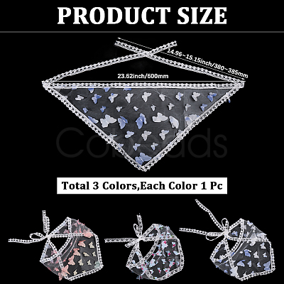 3Pcs 3 Colors Polyester Triangle Headscarf AJEW-CY0001-69-1