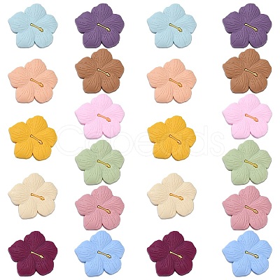 22Pcs 11 Colors Flower Food Grade Eco-Friendly Silicone Focal Beads SIL-CJ0002-56-1