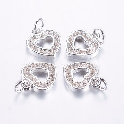 Long-Lasting Plated Brass Micro Pave Cubic Zirconia Charms X-ZIRC-F069-50P-1