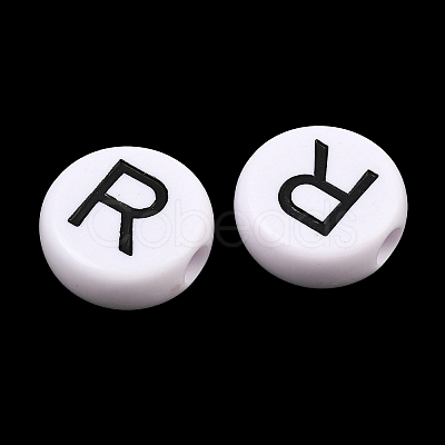 Opaque White Acrylic European Beads AC-CBA3BDD-01R-1