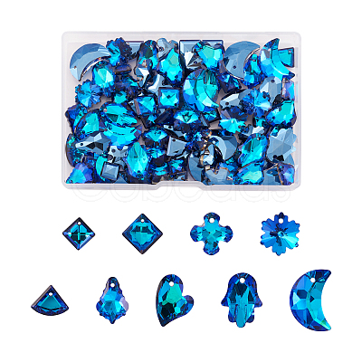 90Pcs 9 Styles Electroplated Glass Pendants EGLA-TA0001-14-1