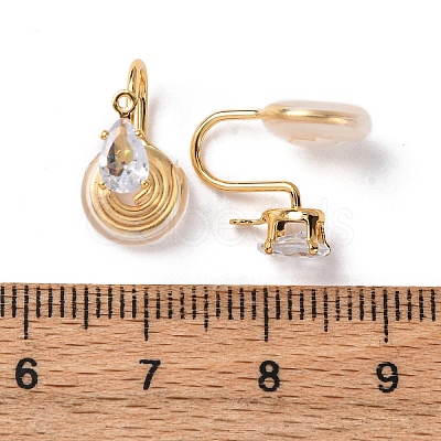 Brass Micro Pave Cubic Zirconia Ear Cuff Findings KK-F898-15F-G-1