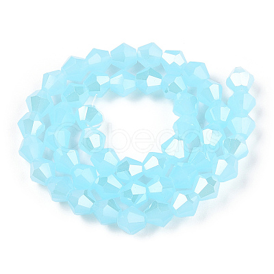 Imitation Jade Electroplate Glass Beads Strands EGLA-A039-J6mm-A03-1