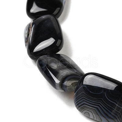 Natural Striped Agate/Banded Agate Beads Strands G-B137-B01-01B-1
