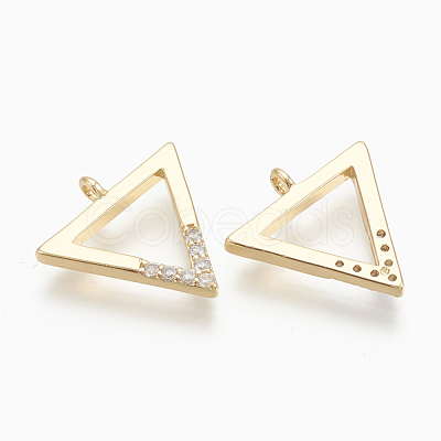 Brass Micro Pave Cubic Zirconia Charms ZIRC-Q014-044G-1