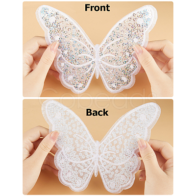 Butterfly Polyester Embroidery Ornament Accessories PATC-WH0008-23-1