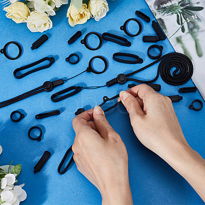 DIY Electronic Stylus & Lighter Silicone Holder Neck Lanyard Making Kit FIND-CP0002-43-1