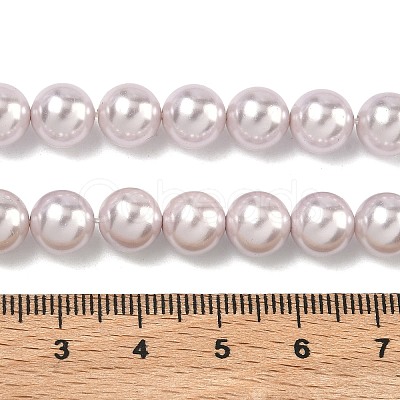 Electroplated Shell Pearl Beads Strands BSHE-G041-8mm-06-1