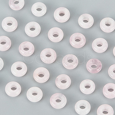 ARRICRAFT 30Pcs Natural Rose Quartz European Beads G-AR0005-36-1