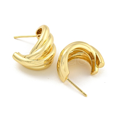 Rack Plating Brass Stud Earrings EJEW-C102-27G-1