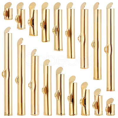 86Pcs 304 Stainless Steel Slide On End Clasp Tubes STAS-ME0002-22-1